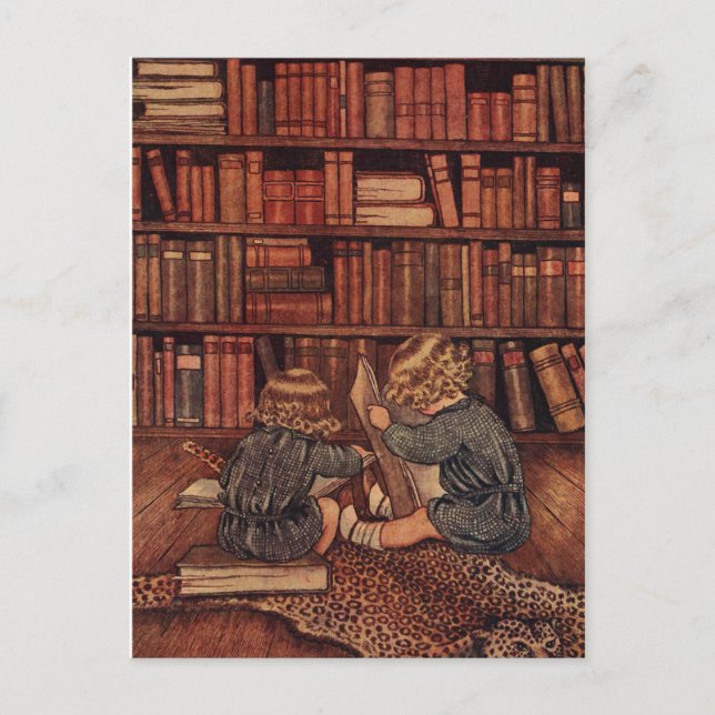 Carte Postale Aventures dans la bibliothèque (Devant)