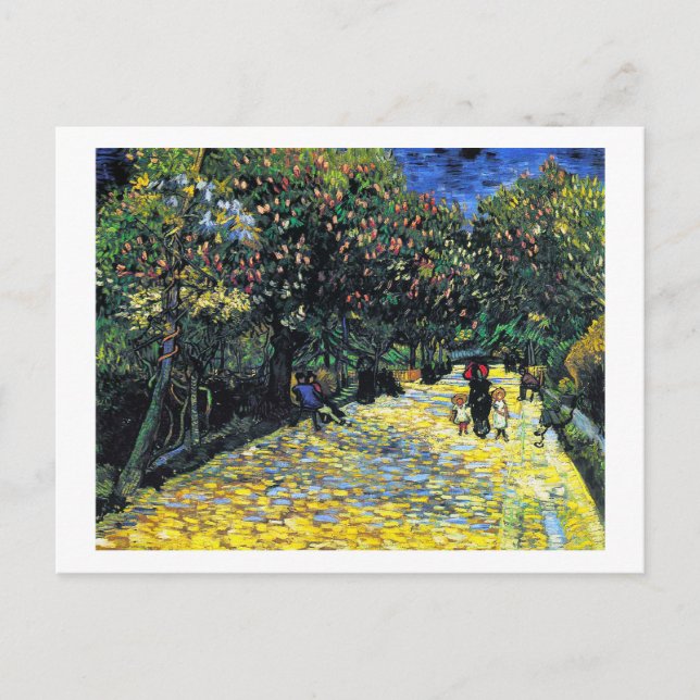 Carte Postale Avenue avec Flower Chestnut Trees à Arles (Devant)