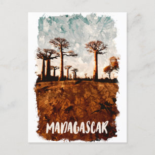 Carte Postale Avenue Madagascar du paysage des baobabs