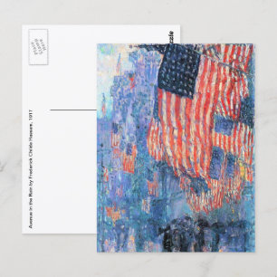 Carte Postale Avenue sous la pluie de Frederick Childe Hassam