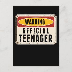 Carte Postale Avertissement Adolescent Officiel Garçons Filles 1
