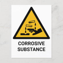 Avertissement de substance corrosive, Chimique Cau
