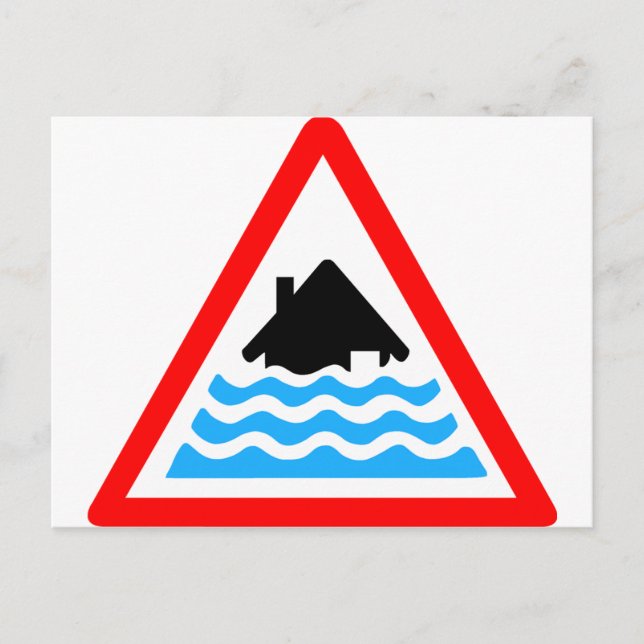 Carte Postale Avertissement d'inondation grave (Devant)