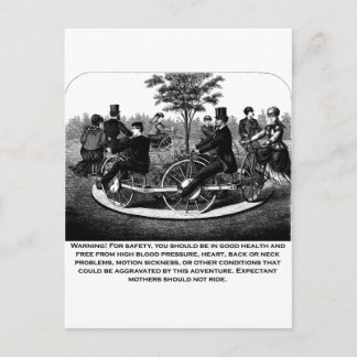 Carte Postale Avertissement du Dessous de verre à rouleaux