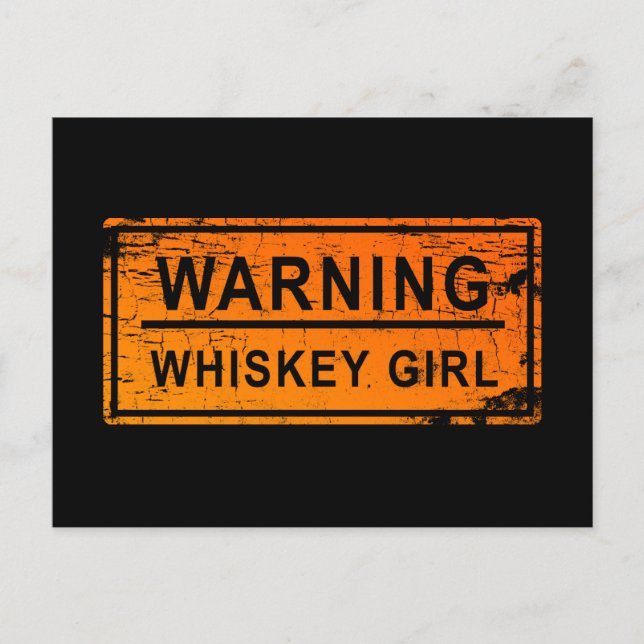 Carte Postale Avertissement - fille de whiskey (Devant)
