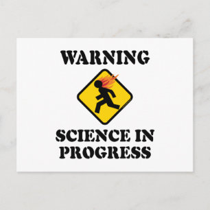 Carte Postale Avertissement Signe Science En Cours - Drôle Scien