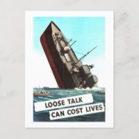 Avertissement Vintage du navire en train de couler