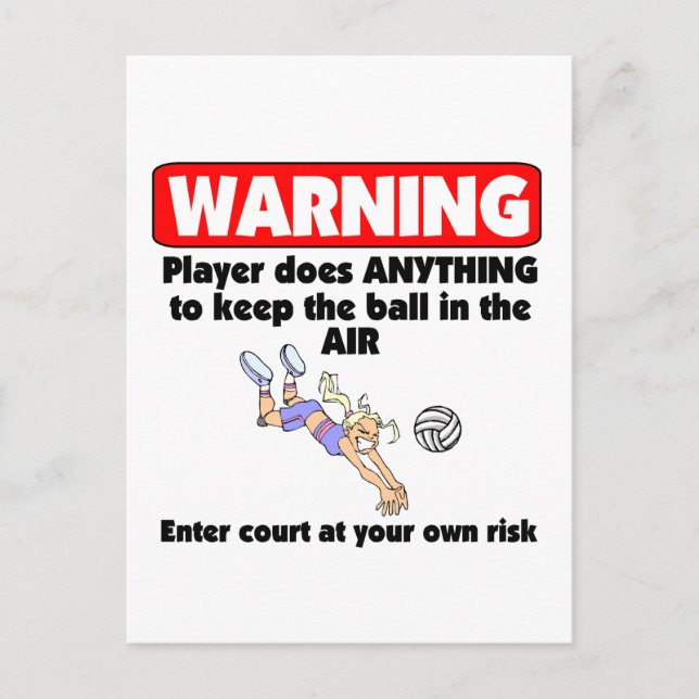 Carte Postale Avertissement VolleyChick (Devant)