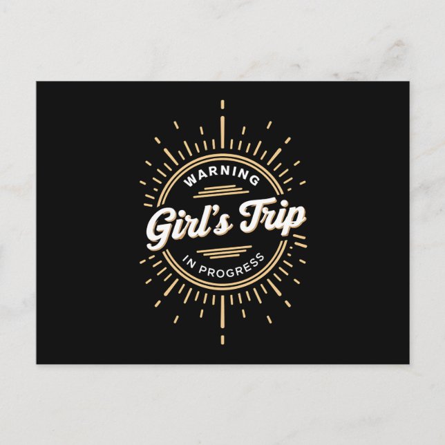Carte Postale Avertissement Voyage de Filles en Cours Vacances d (Devant)