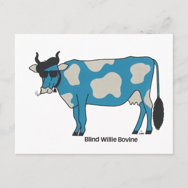 Carte postale aveugle de bovin de Willie (Devant)