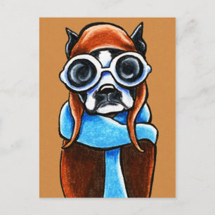 Carte Postale Aviator de Boston Terrier