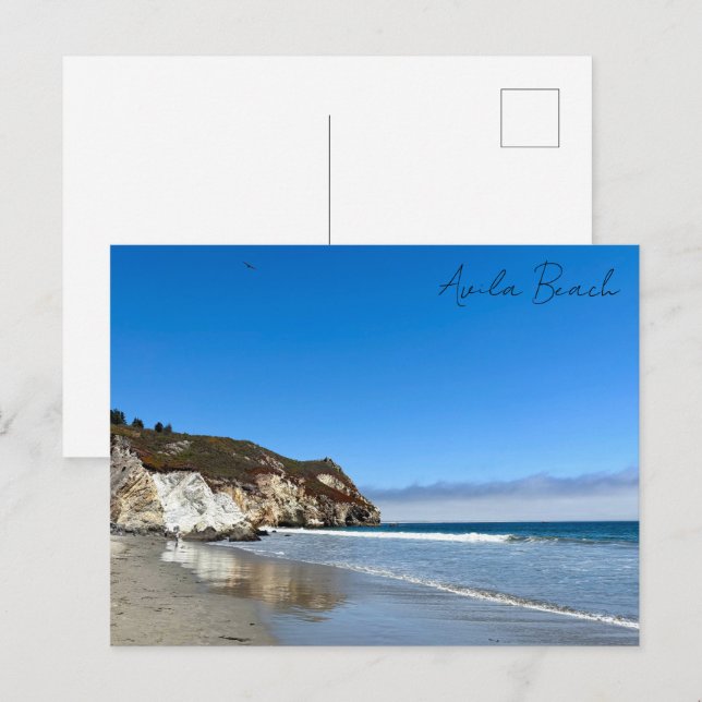 Carte Postale Avila Beach California Ocean Cliffs Photographie (Devant / Derrière)