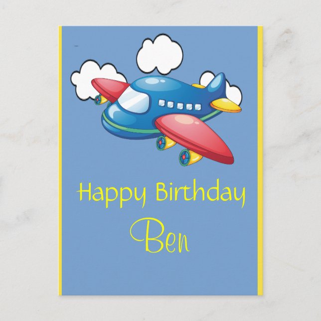 Carte Postale Avion 1er anniversaire (Devant)