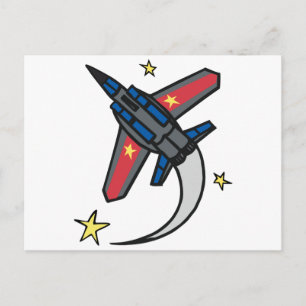 Carte Postale Avion à réaction volant