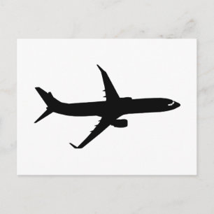 Carte Postale Avion Avion de ligne Vol noir Personnaliser Couleu
