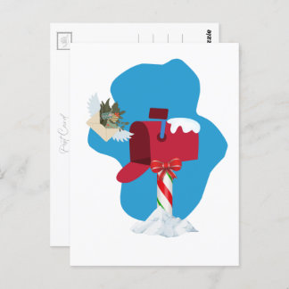 Carte Postale Avion de boîte aux lettres d'hiver