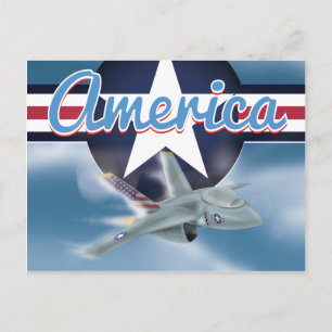 Carte Postale Avion de chasse Amérique Force aérienne