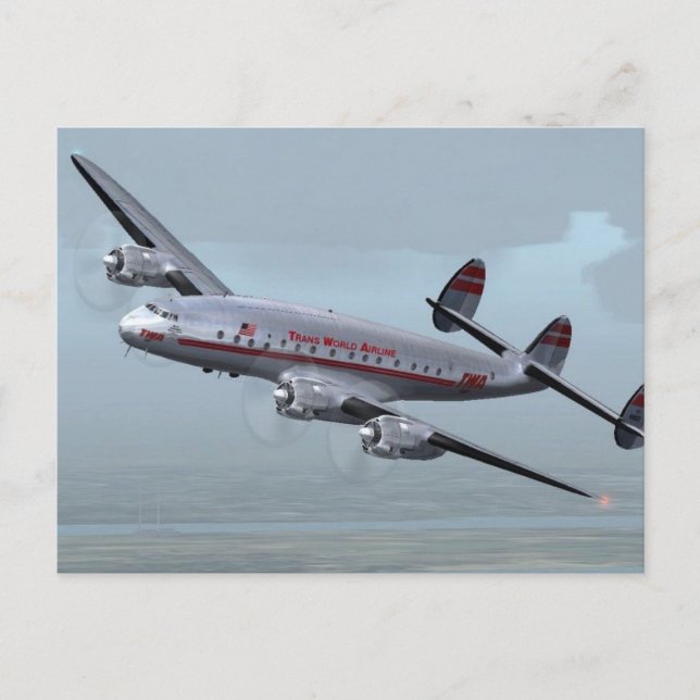 CARTE POSTALE AVION DE CONSTELLATION — HISTOIRE DE L'AVIATION! (Devant)