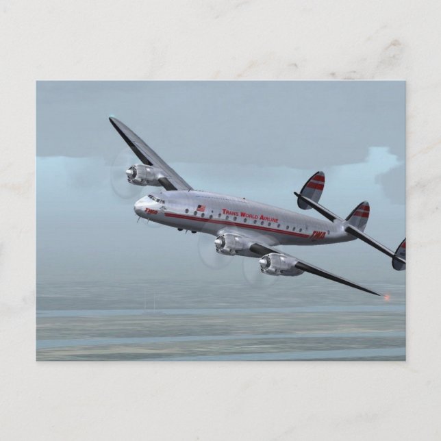 CARTE POSTALE AVION DE CONSTELLATION — HISTOIRE DE L'AVIATION! (Devant)