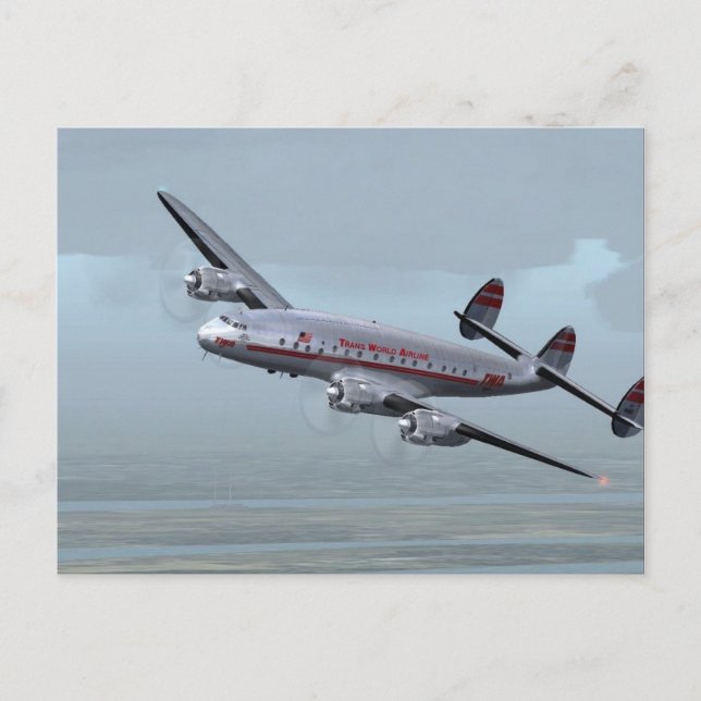 CARTE POSTALE AVION DE CONSTELLATION — HISTOIRE DE L'AVIATION! (Devant)