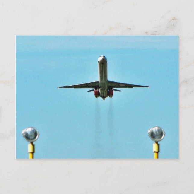 Carte Postale Avion Décollant À L'Aéroport (Devant)