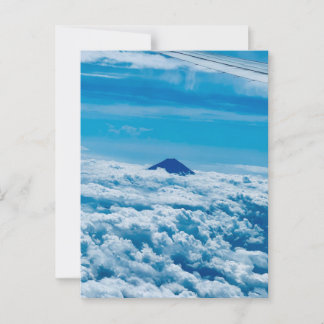 Carte Postale Avion devant Fuji Japan Skyline