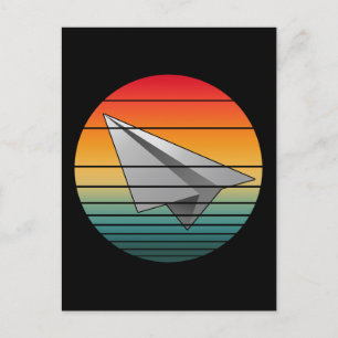 Carte Postale Avion en papier vintage