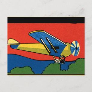 Carte Postale Avion Rétro Déco