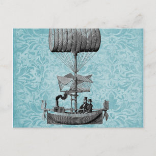 Carte Postale Avion vintage  Damas bleu