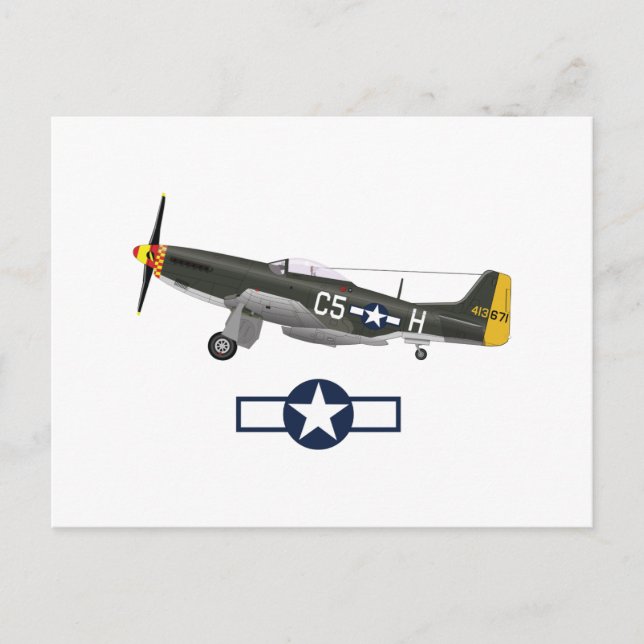 Carte Postale Avions américains de la deuxième guerre mondiale (Devant)
