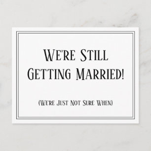 Carte Postale Avis de mise à jour Mariage différé en noir blanc