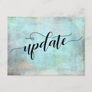 Carte Postale Avis de report de mariage Aqua Grunge