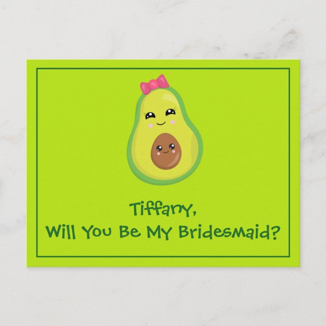 Carte Postale Avocado Hipster sera-tu ma servante d'accueil (Devant)