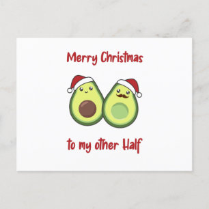 Carte Postale Avocado illuminations de Noël Drôle Avocados