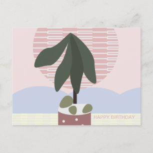 Carte Postale Avocado Tree Blush Muet Anniversaire géométrique