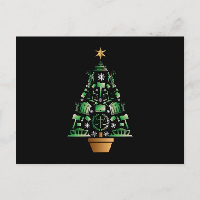 Carte Postale Avocat Arbre de Noël (Devant)