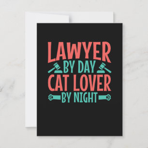 Carte Postale Avocat par Amoureux des chats de jour par nuit