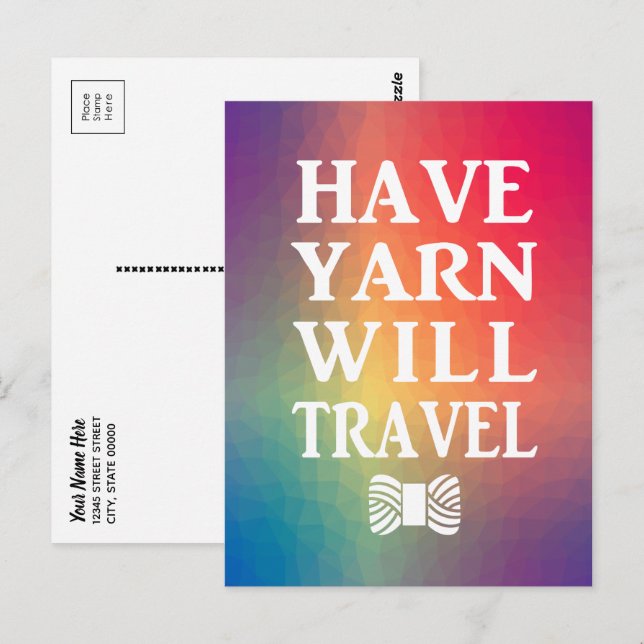 Carte Postale Avoir Le Fil Voyage Marque Arc-en-ciel (Devant / Derrière)