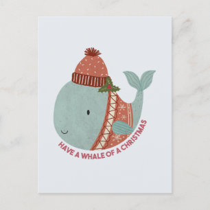 Carte Postale Avoir une baleine de Noël