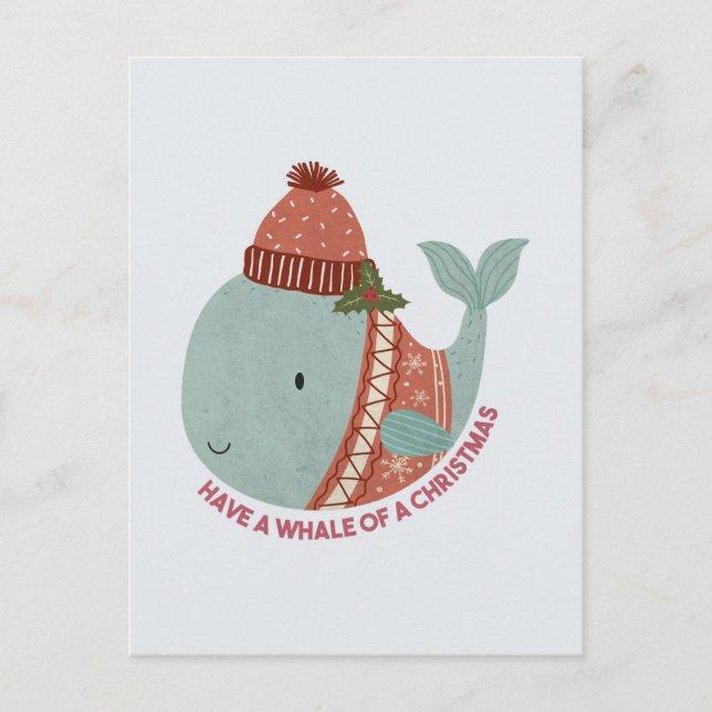 Carte Postale Avoir une baleine de Noël (Devant)