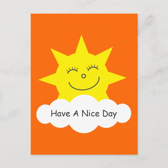Carte Postale Avoir une bonne journée joyeux dessin animé soleil (Devant)