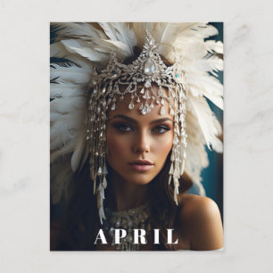 Carte Postale *~ AVRIL ANNIVERSAIRE DIAMOND Boho Femmes AP53