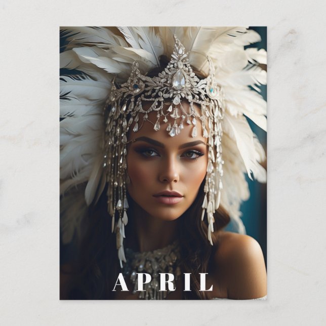 Carte Postale *~ AVRIL ANNIVERSAIRE DIAMOND Boho Femmes AP53 (Devant)