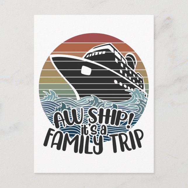 Carte Postale Aw C'est un voyage en famille, bateau de croisière (Devant)