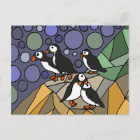Awesome Puffin Oiseau Art Abstrait