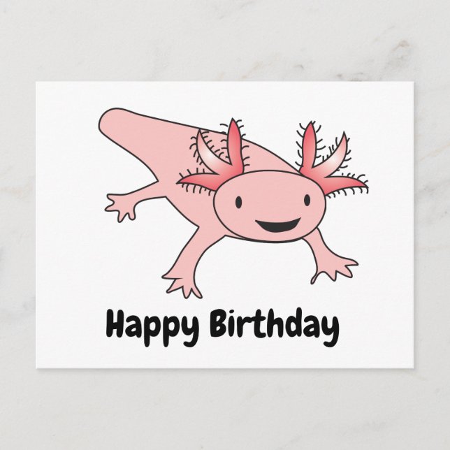 Carte Postale Axolotl Anniversaire Drôle mignon (Devant)
