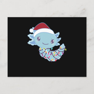 Carte Postale Axolotl dans les lumières des fées drôle animal No