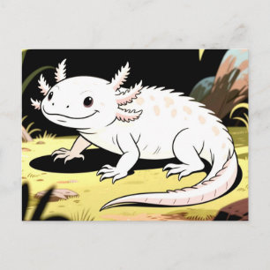 Carte Postale Axolotl de dessin animé mignon