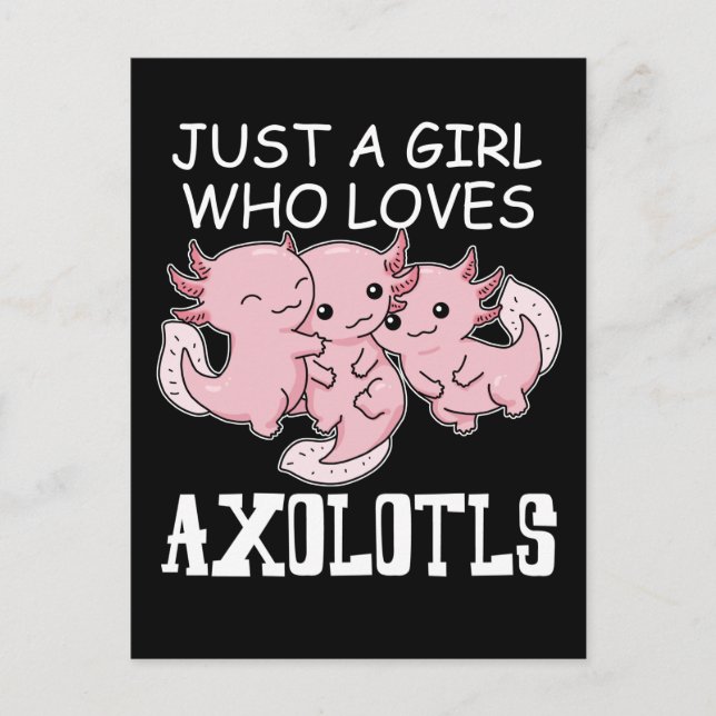Carte Postale Axolotl Enfants Kawaii Axolotl Cadeaux Filles Axol (Devant)