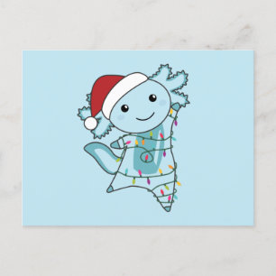 Carte Postale Axolotl Joyeux Noël Animaux d'hiver Axolotls Po
